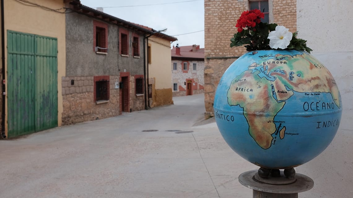Globe in street