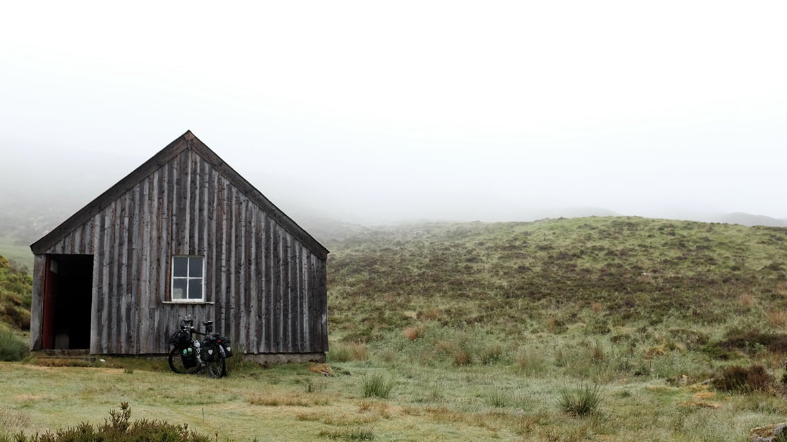 Lower Lunch Bothy with bicycle
