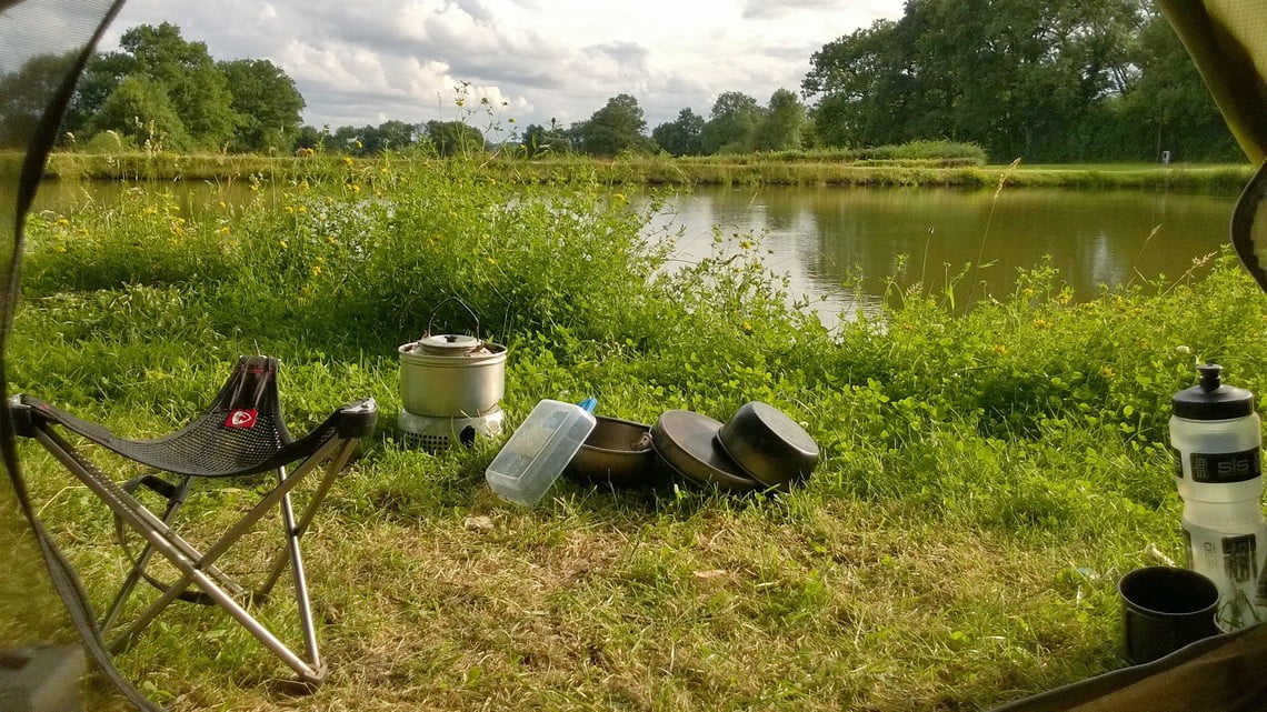 View from tent on French lake